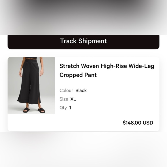 Lululemon Black Wide-Leg Cropped Pants - Picture 1 of 6